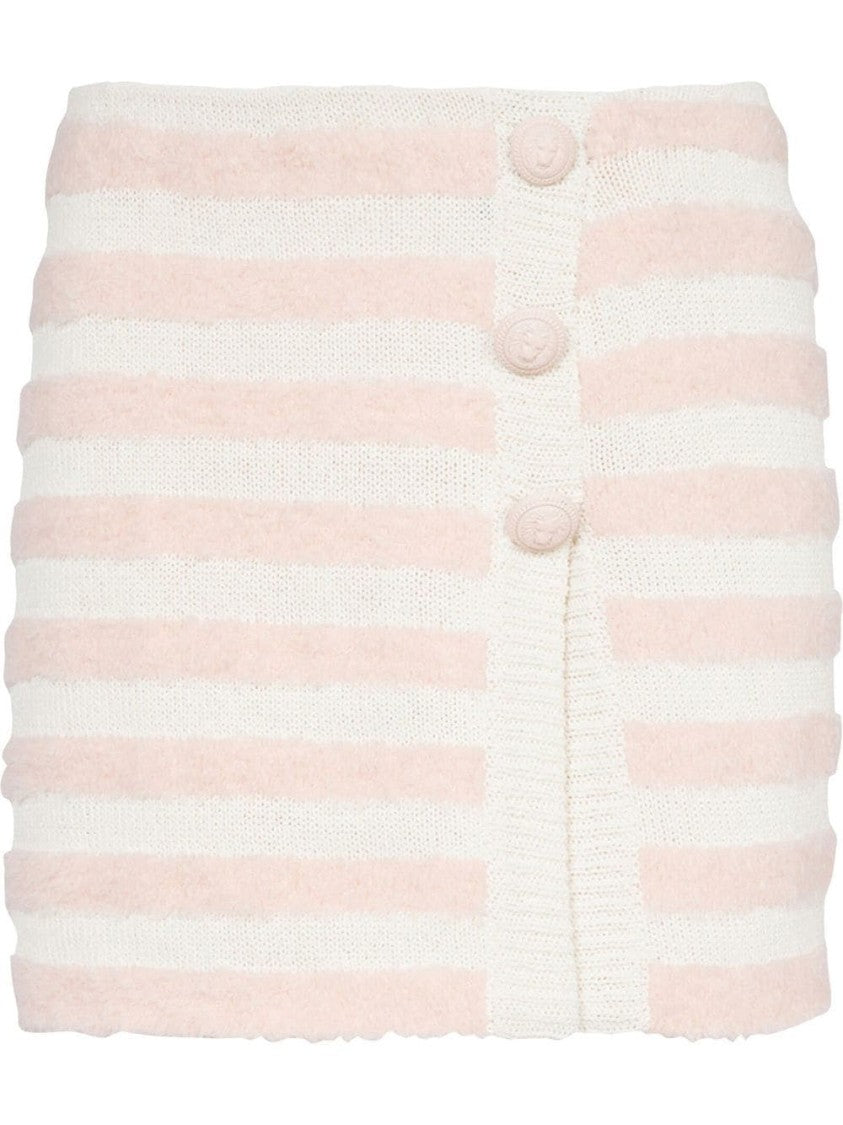 Balmain Fluffy Stripes Wraped Skirt