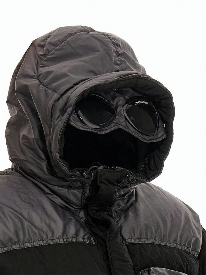 C.P. Company Quilted Black Padded Jacket With Hood And Chest Pocket