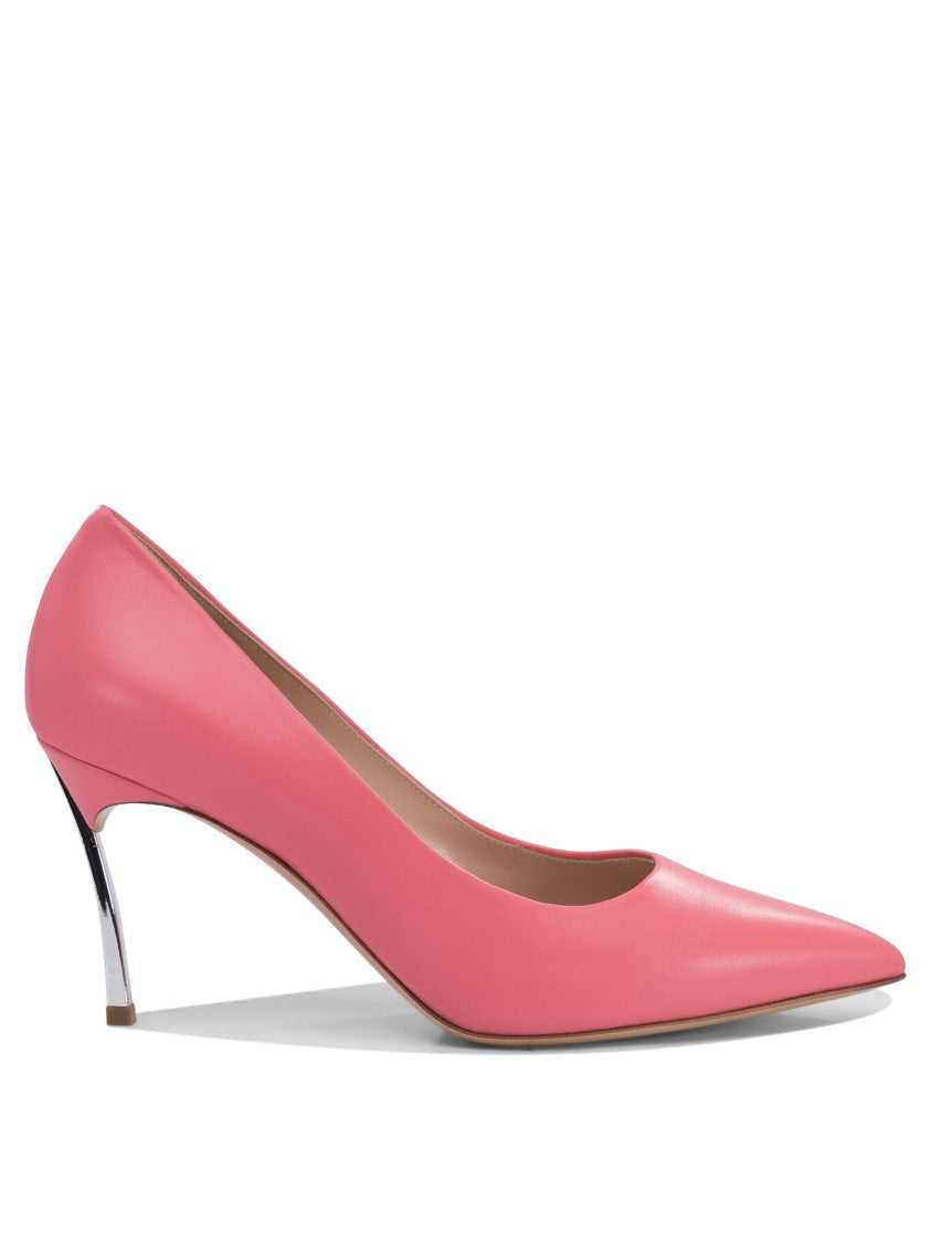 Casadei Pointed Toe Pink Leather Pumps