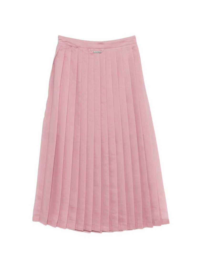 Iceberg Pleated Lyocell Smooth Waistband Midi Skirt