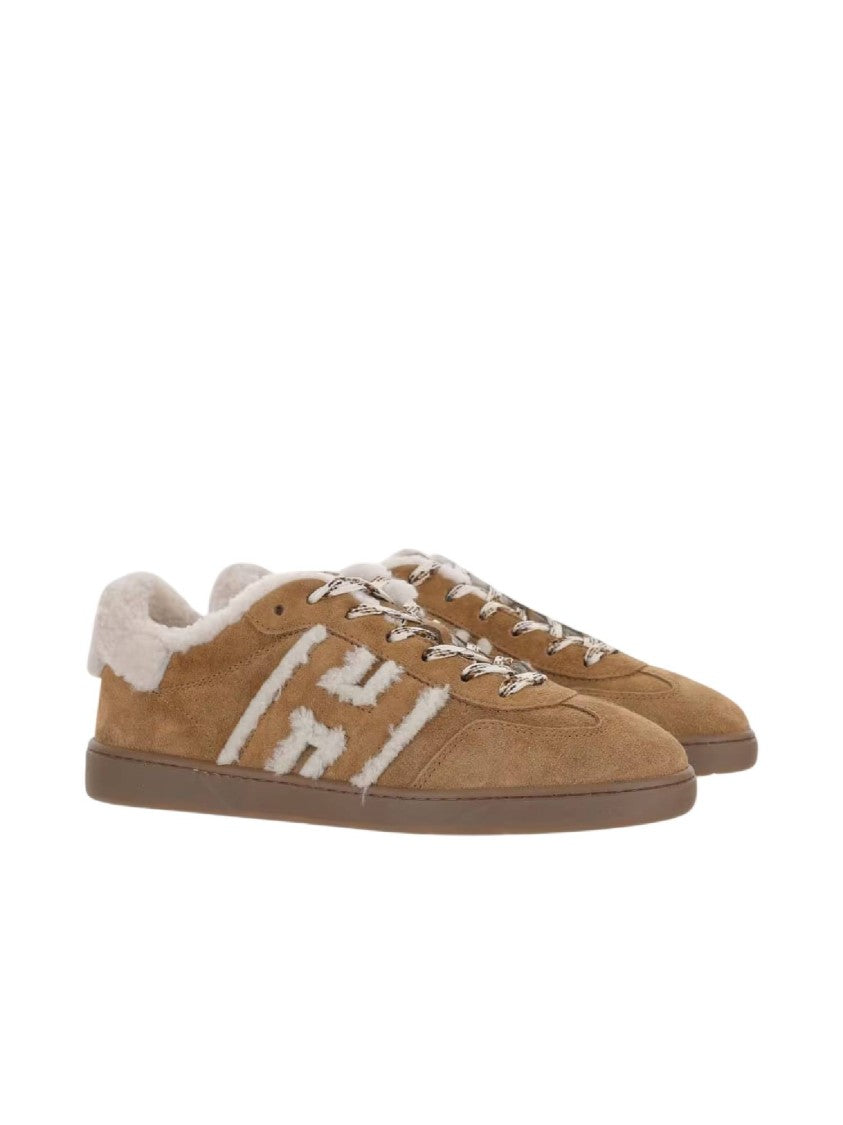 Hogan Brown Hogan Cool Shearling H Suede Low-Top Sneakers