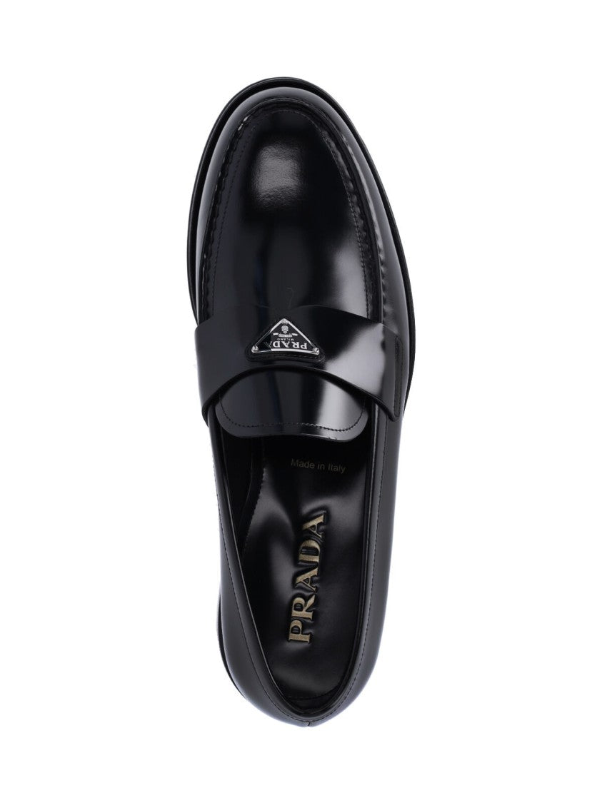 Prada Logo Loafers – Black