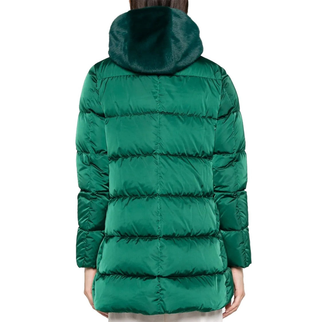 Herno High Neck Down Coat With Asymmetrical Hem