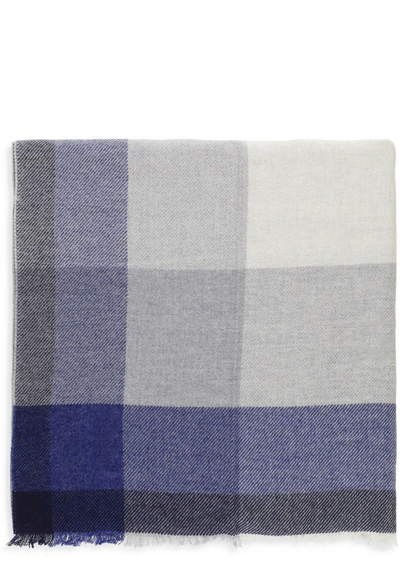 Brunello Cucinelli Multicolor Check Wool And Cashmere Scarf