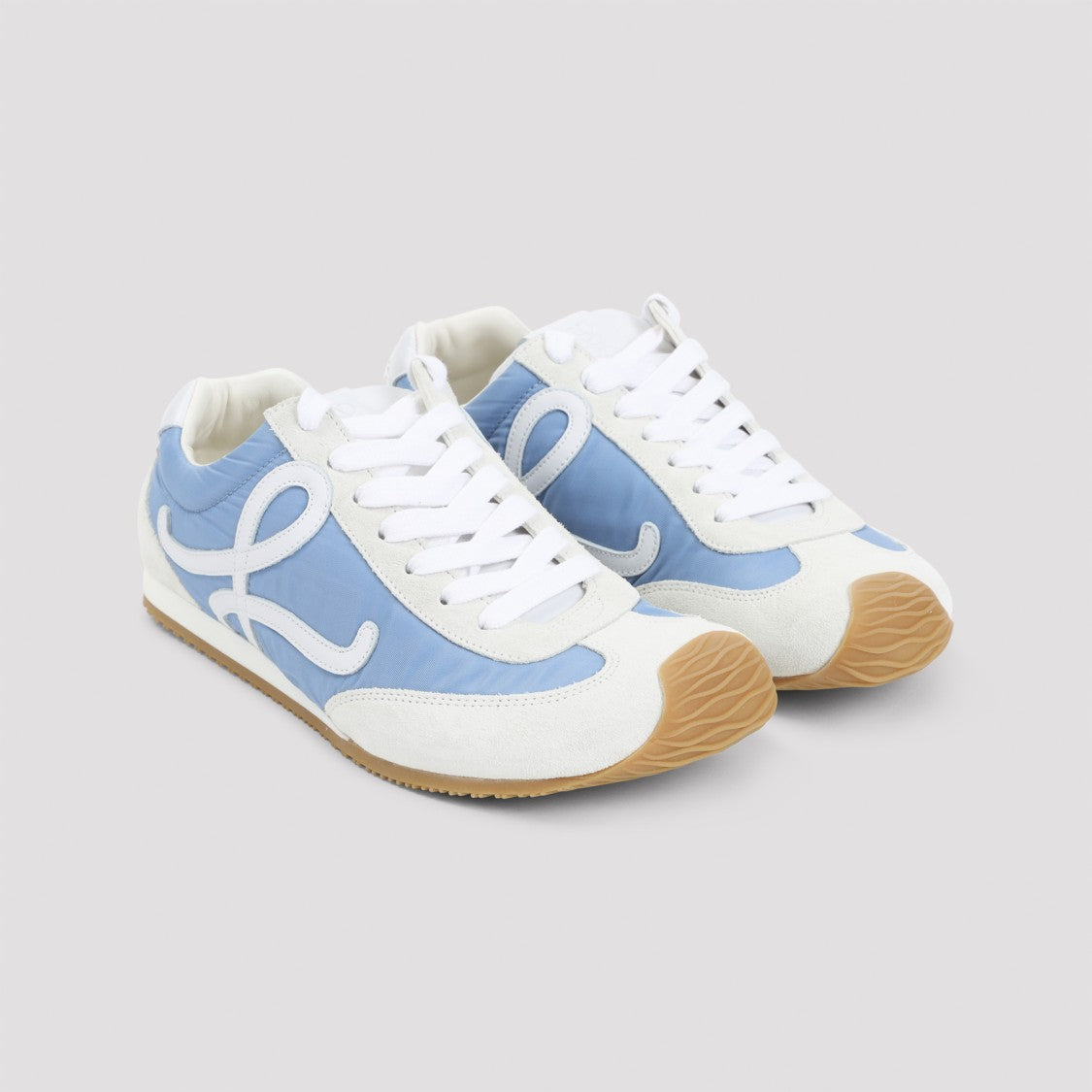 Loewe Blue Leather Sneakers With Distinctive Side Design