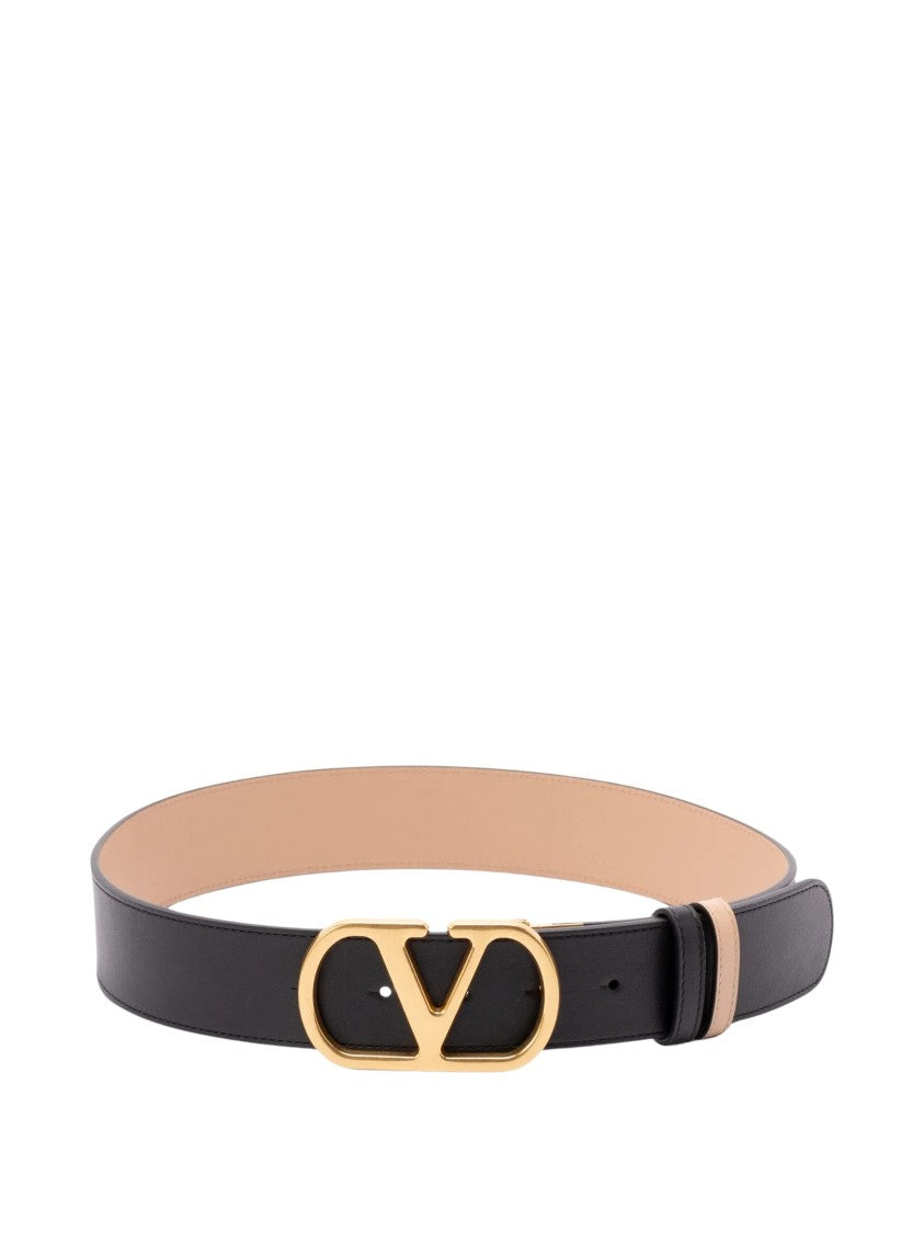 Valentino Cultura Smooth Logo Buckle Belt