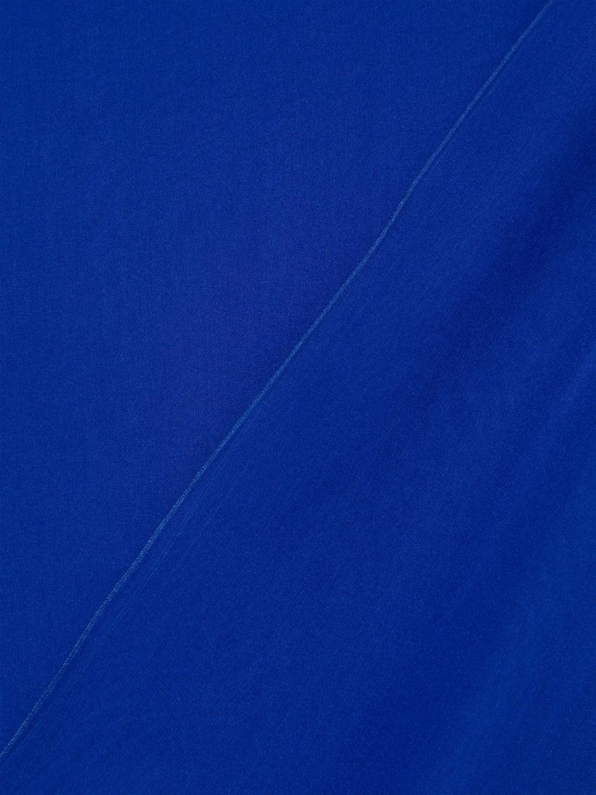 Alberta Ferretti Blue Silk Scarf With Sheer Texture
