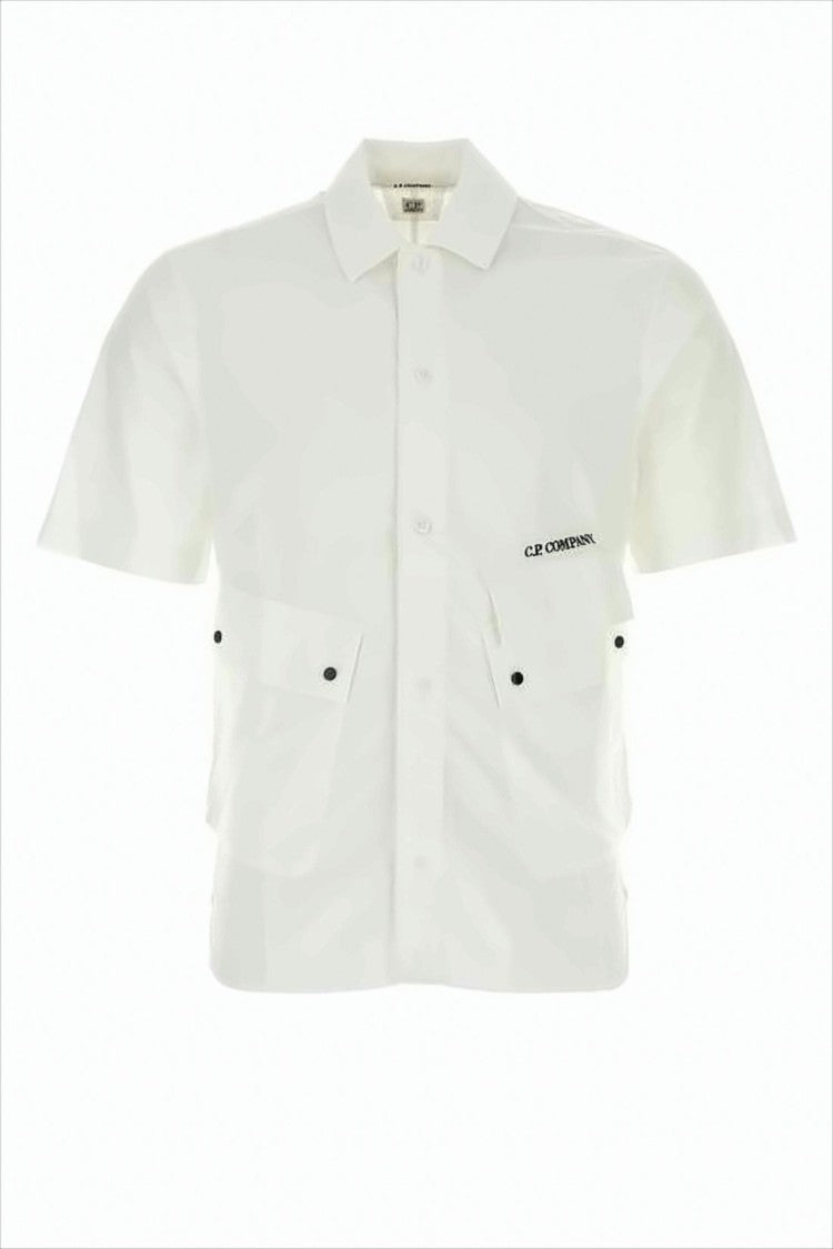 C.P. Company Short-Sleeved Casual Shirt With Flap Pockets And Boxy Fit