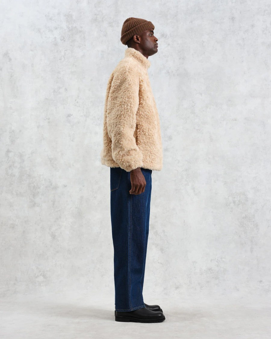 Wax London Recycled Sherpa Fabric Boxy-Fit Funnel Neck Jacket
