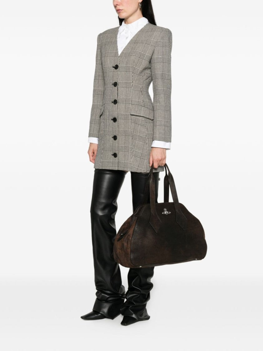 Vivienne Westwood Brown Orb Detail Zip Inset Bag