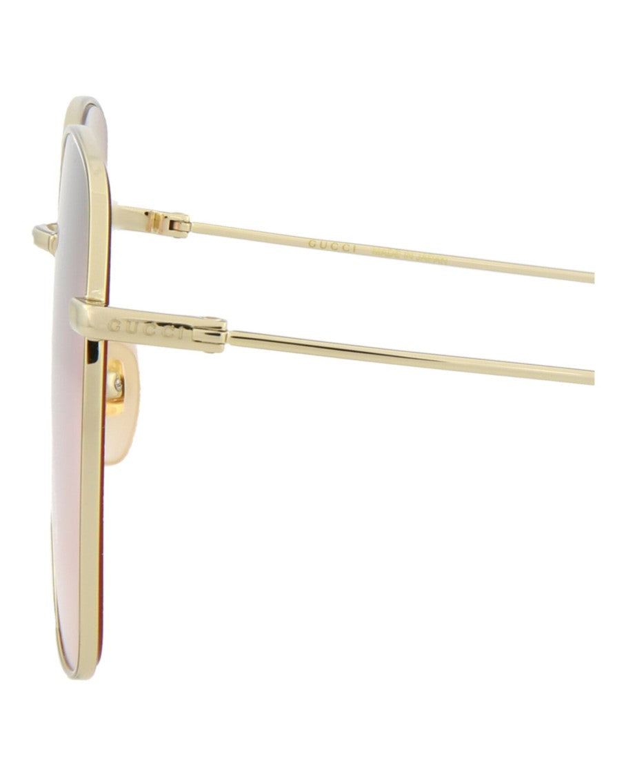 Gucci Square-Frame Metal Sunglasses