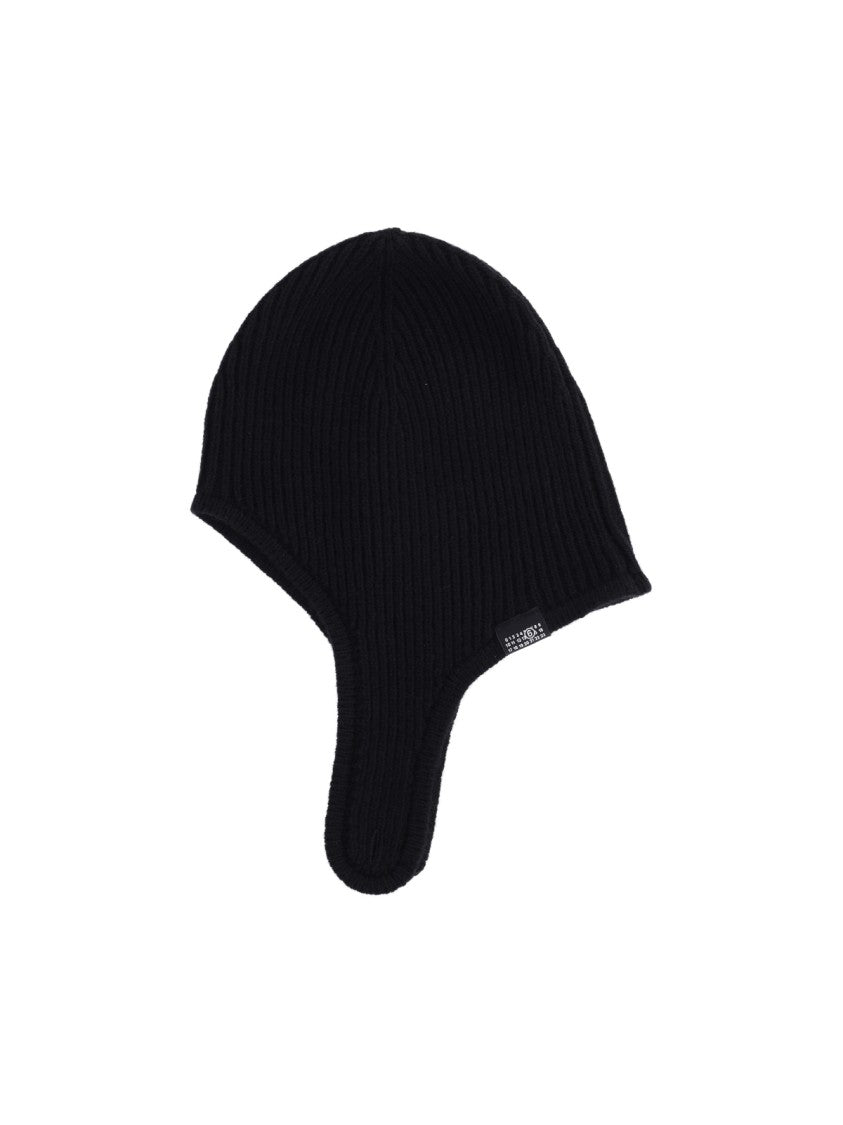 Mm6 By Maison Margiela Black Knit Wool Button Balaclava