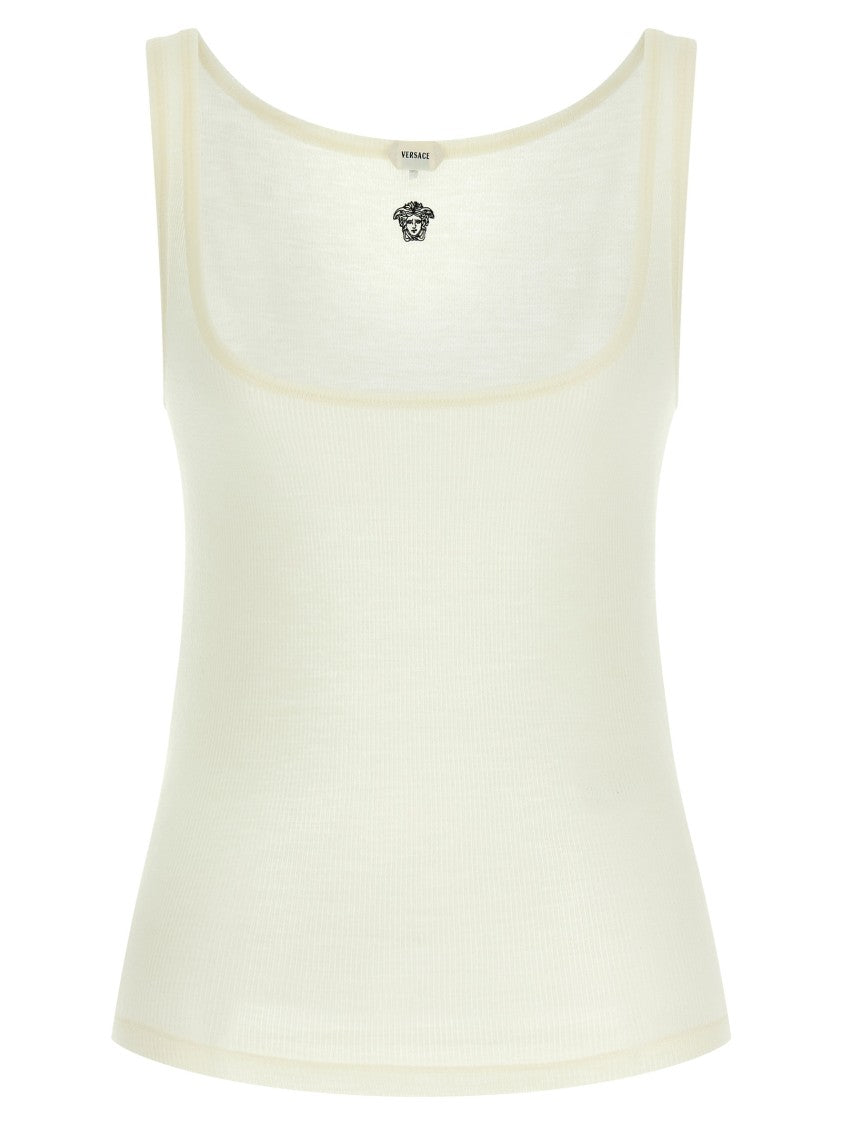 Versace 'La Medusa' Embroidery Top