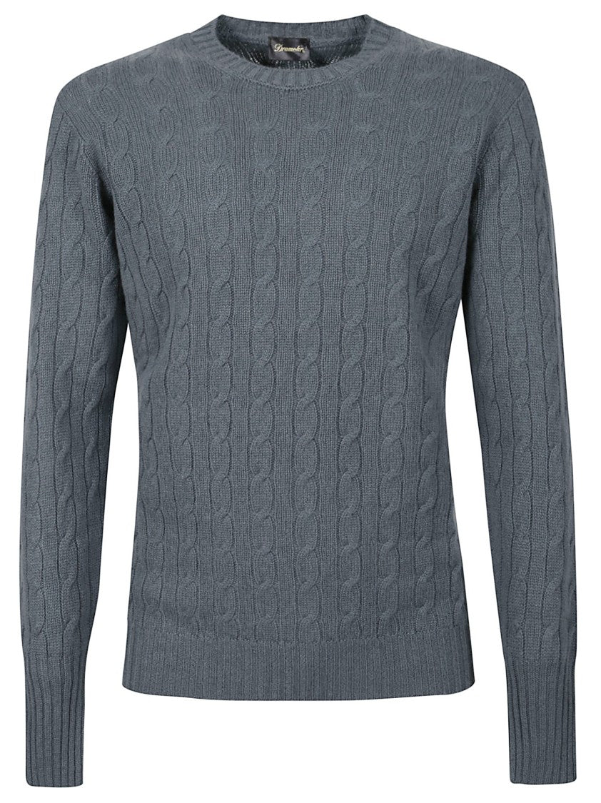 Drumohr Classic Cable Knit Sweater With Tailored Fit