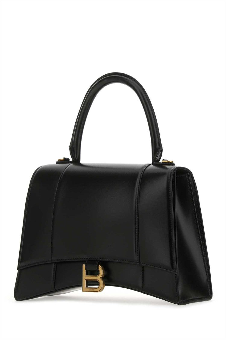 Balenciaga Black Leather Medium Hourglass Handbag