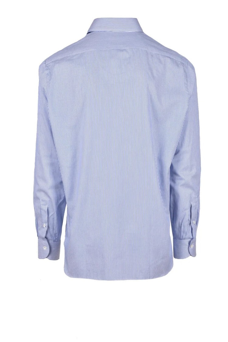 Luigi Borrelli Napoli Cotton Shirt - White/Blue