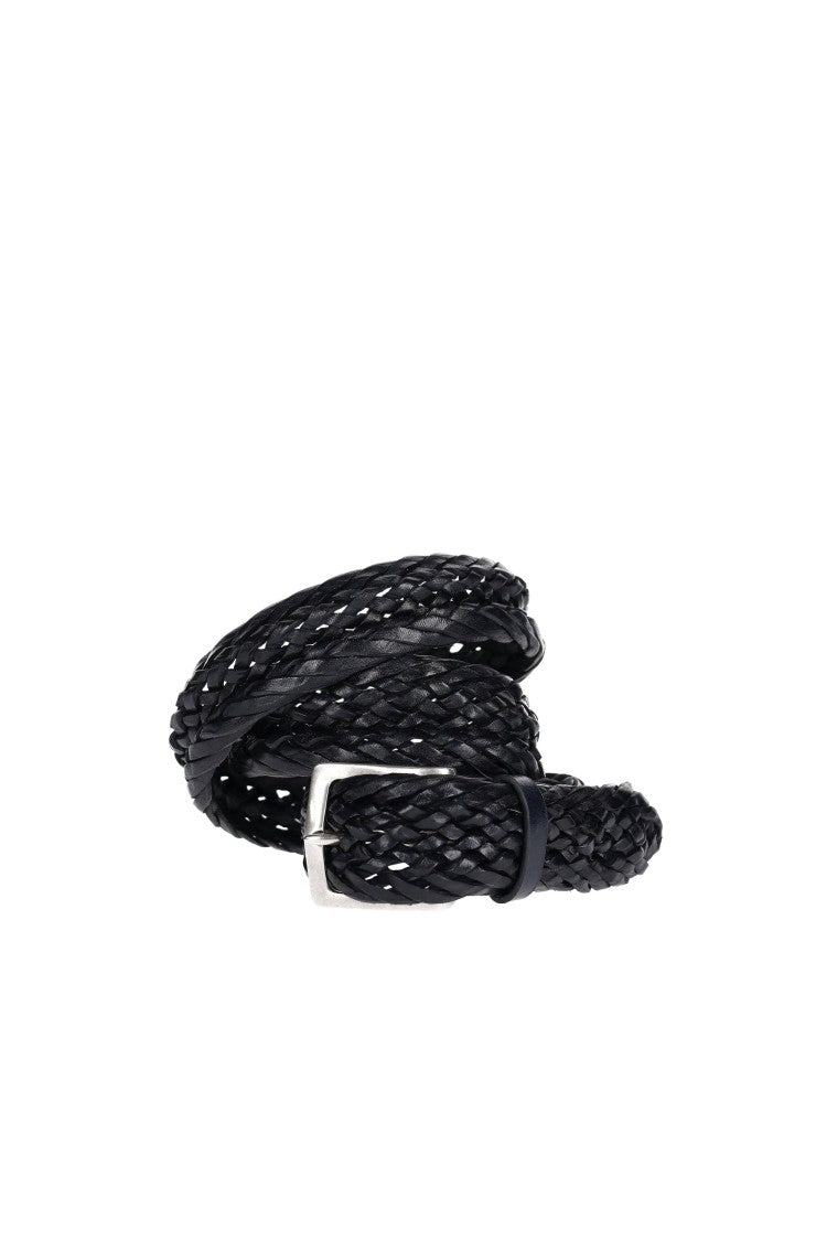 Orciani Tubular Braided Leather Belt