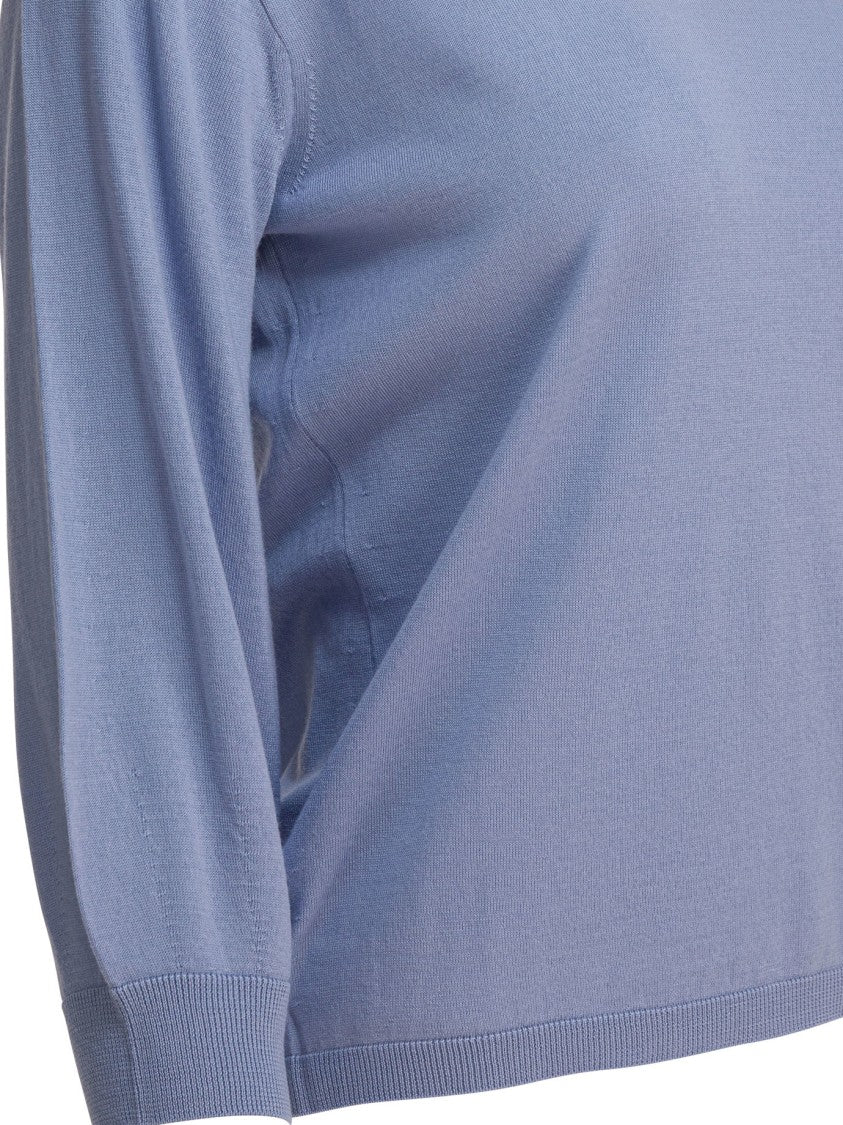 Max Mara Light Blue Knitwear Sweater