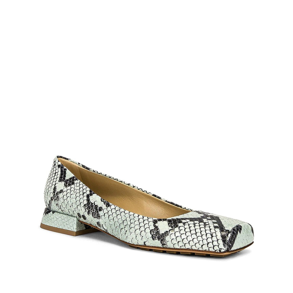 Bottega Veneta Embossed Python Effect Ballerina Flats
