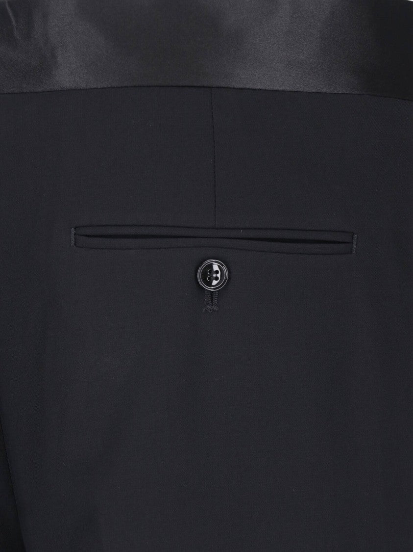Giorgio Armani Black Virgin Wool High-Rise Formal Pants