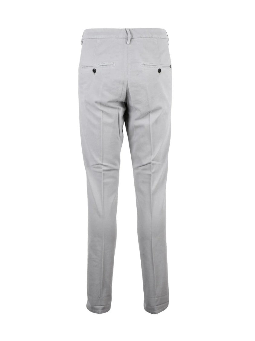 Dondup Light Grey Gaubert Slim-Fit Modal-Cotton Blend Trousers