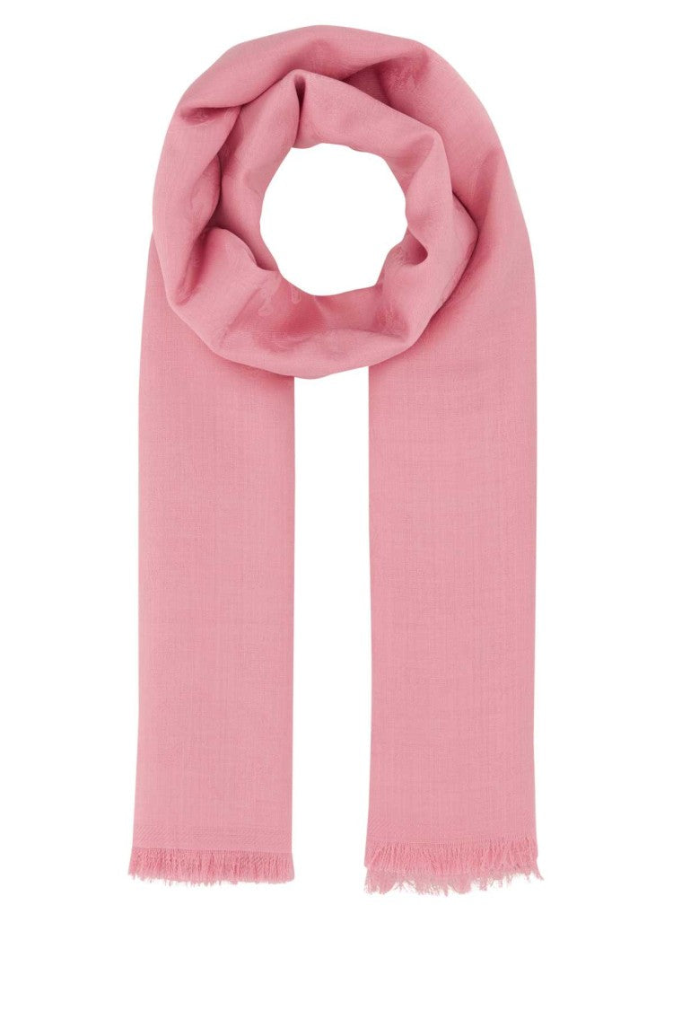 Alexander Mcqueen Pink Wool Blend Foulard