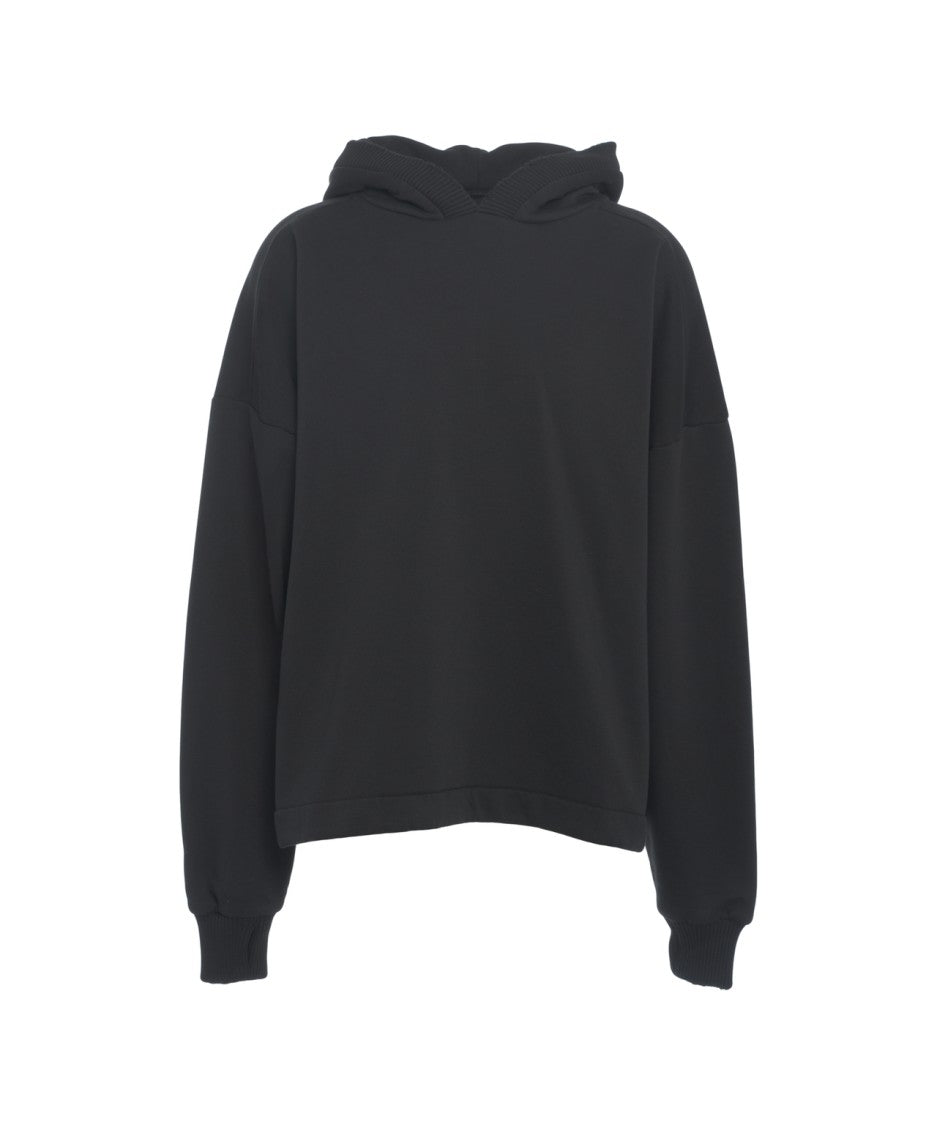 Thom Krom Cropped Oversized Hoodie With Distressed Details