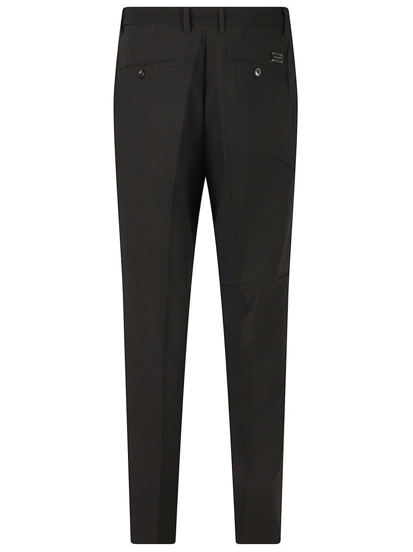 Emporio Armani Tailored Fit Straight Leg Trousers With Subtle Pleats And Refined Details