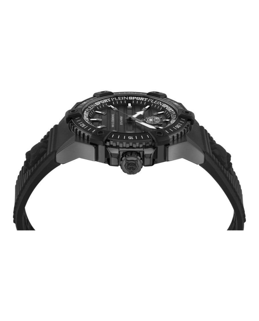 Plein Sport Urban Pulse Silicone Watch With 47Mm Ip Black Case