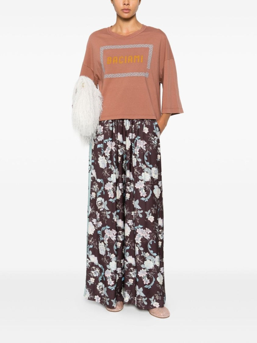 Forte Forte Wide-Leg Trousers With Floral Detailing