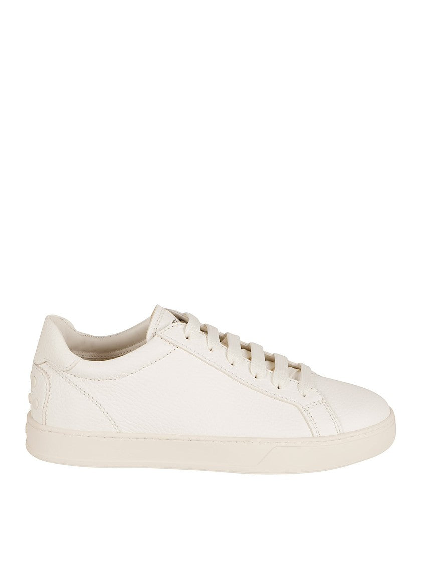 Tod's White Sneakers With Natural-Grain Calfskin