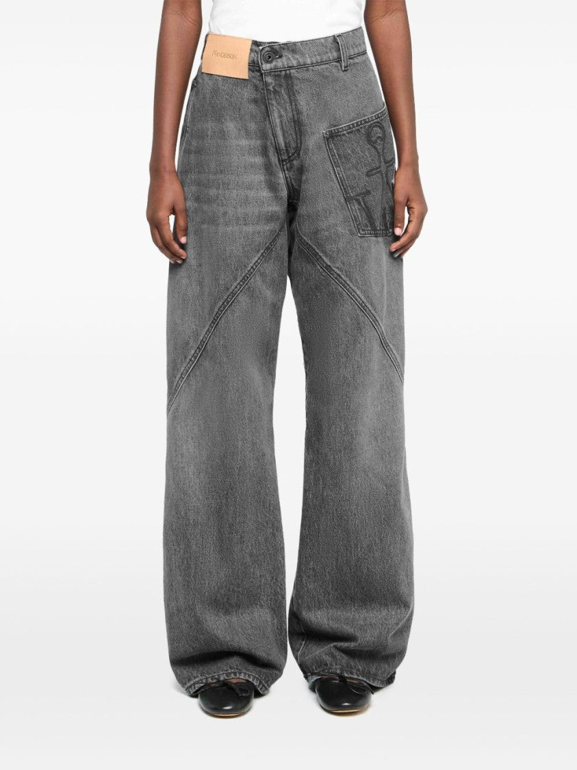 J. W. Anderson High-Rise Straight Leg Jeans With Twisted Seams