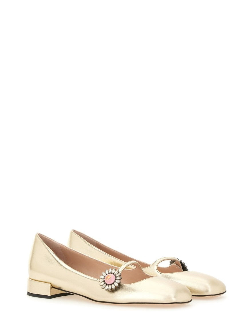 Valentino Garavani "Mary-Jane Preshoes" Ballerina In Kidskin