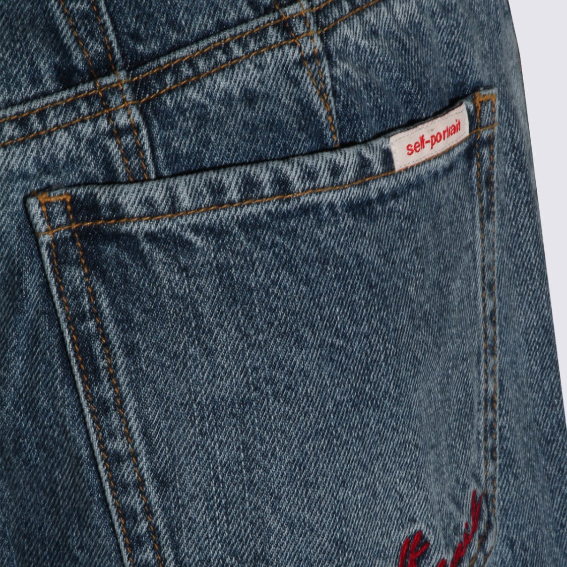 Self-Portrait Blue Cotton Jeans