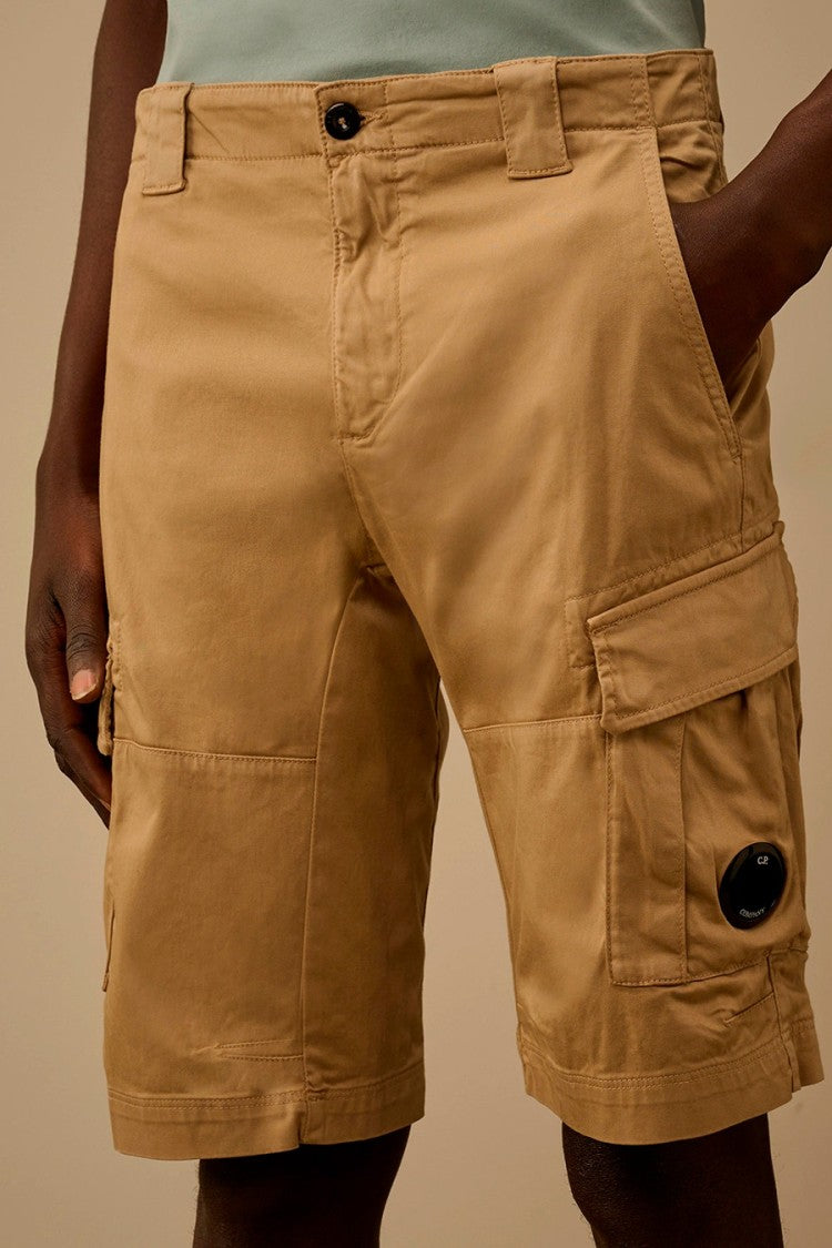 C.P. Company Tan Lens Detail Cotton-Blend Cargo Shorts