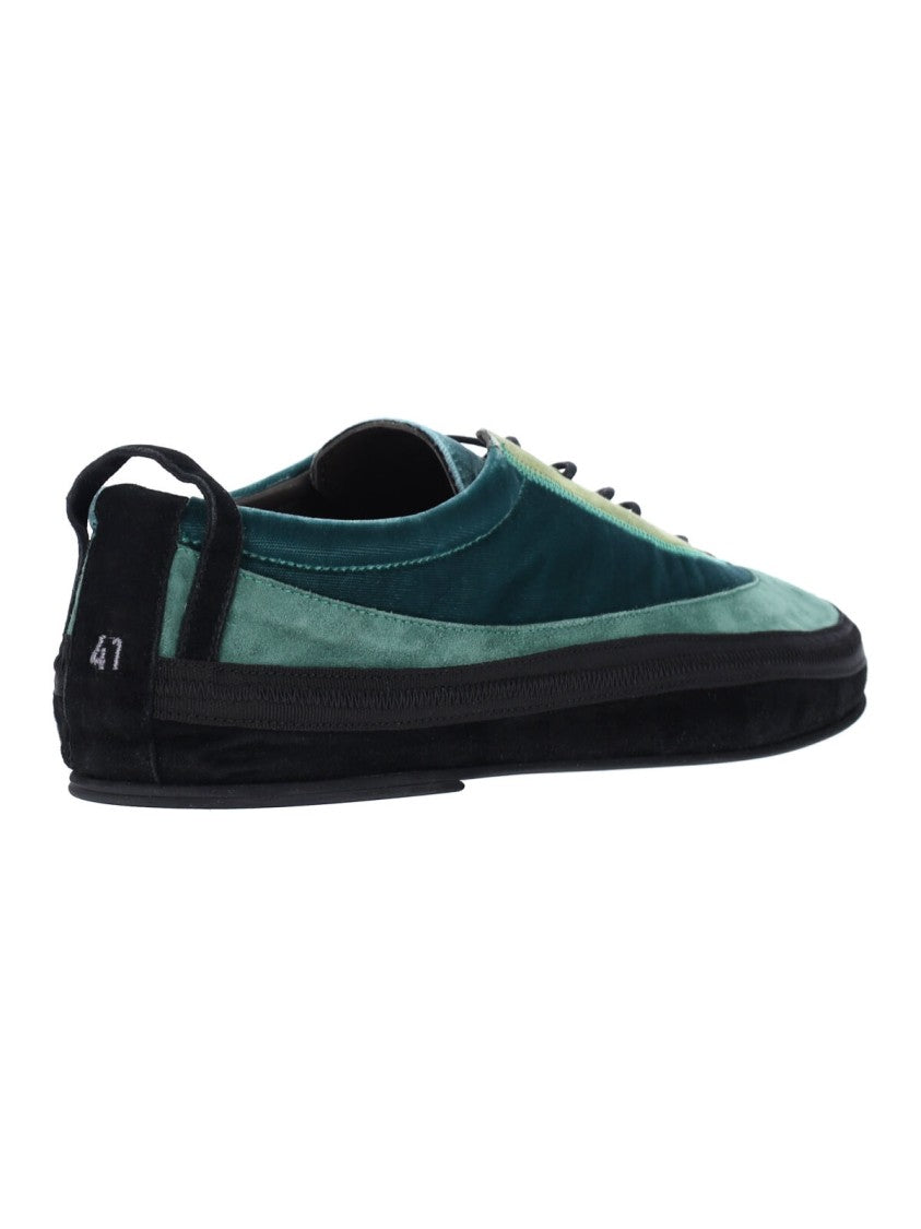 Ranra Green Heitt Suede Low-Profile Sneakers