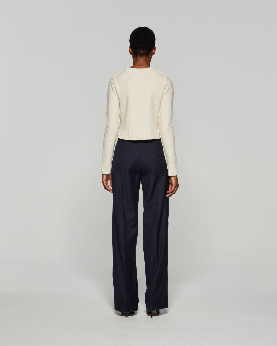 Serena Bute Wool Tapered Trouser - Navy