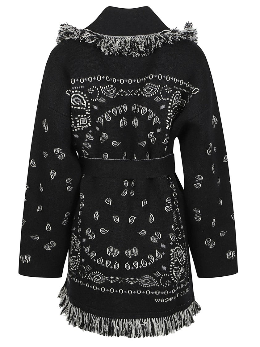 Alanui Bandana Jacquard Intricate Cashmere Cardigan