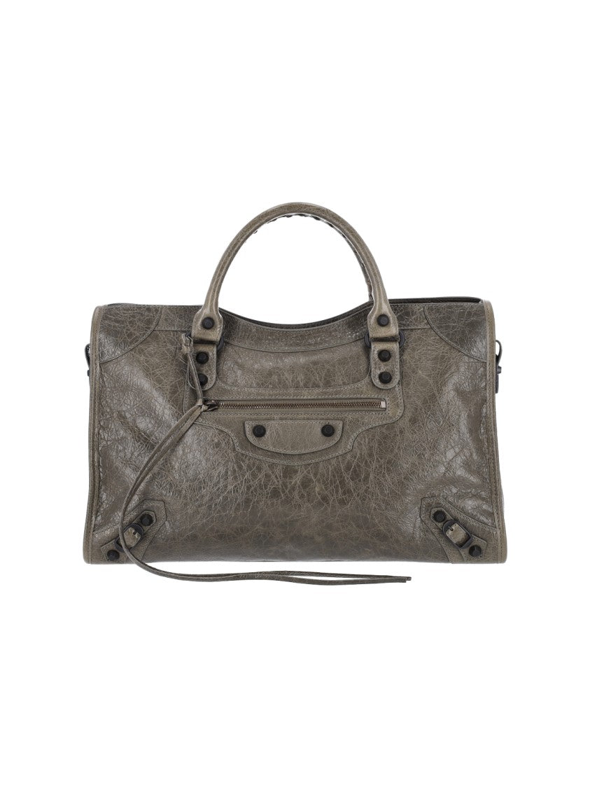 Balenciaga Green Le City Medium Lambskin Handbag