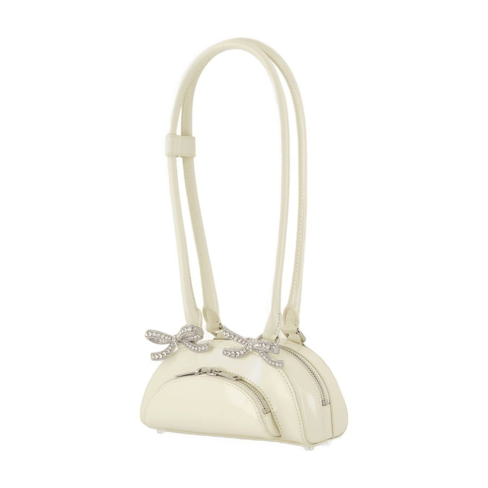 Self-Portrait Curved Mini Shoulder Bag - Leather - Neutral