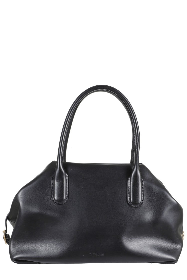 Themoirè Black Tallia Trank Medium Double-Handle Vegan-Leather Tote Bag