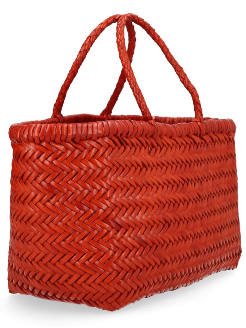 Dragon Diffusion Triple Jump Woven Red Leather Handbag Bag