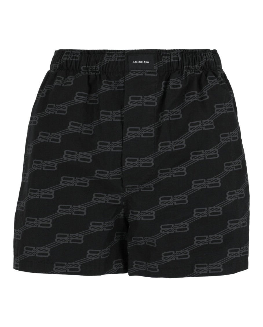 Balenciaga Bb Logo Monogram Pajama Shorts