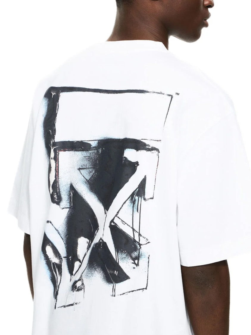 Off-White White Paint Arrow Print Cotton T-Shirt