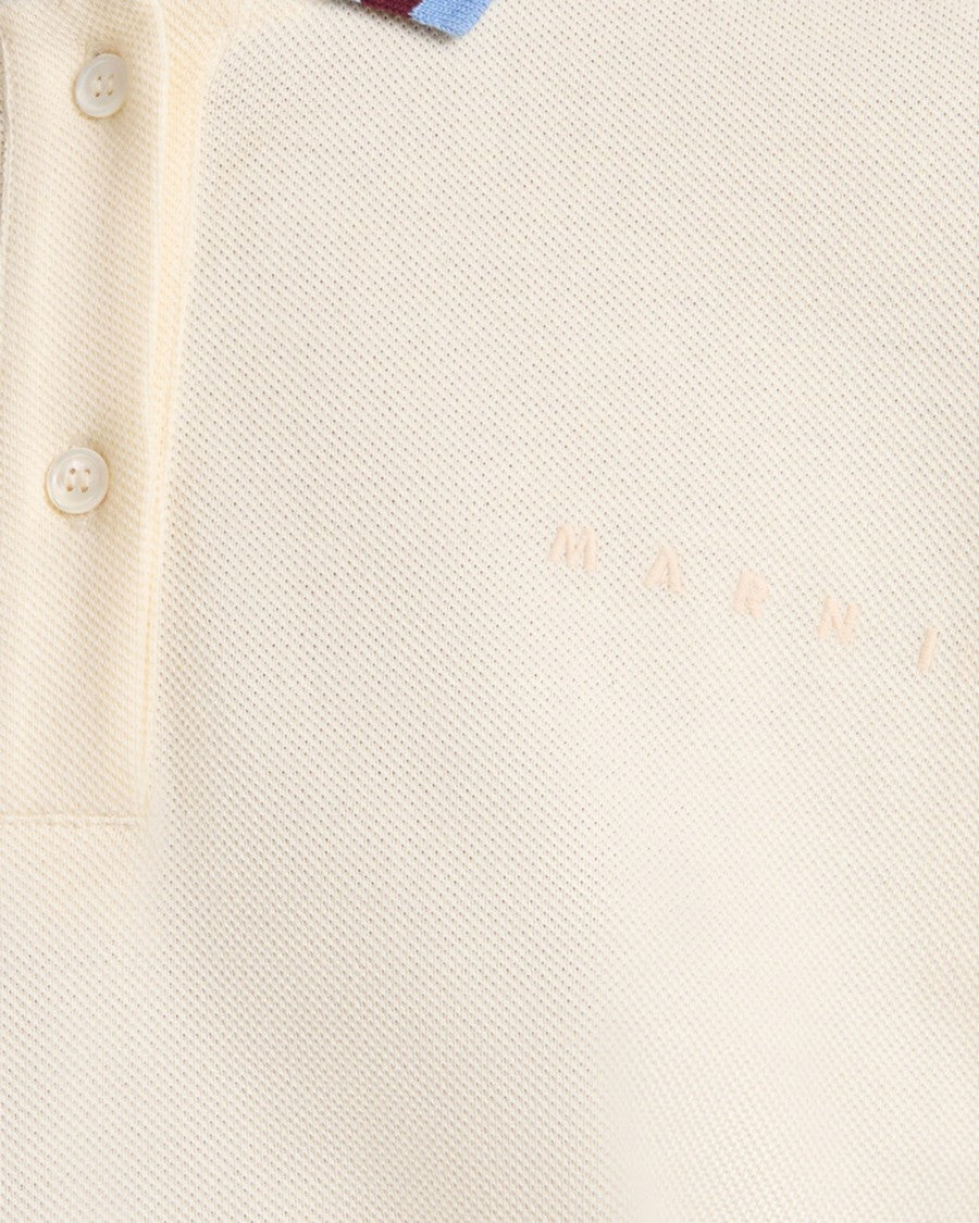Marni White Polo Shirt With Colored Edges