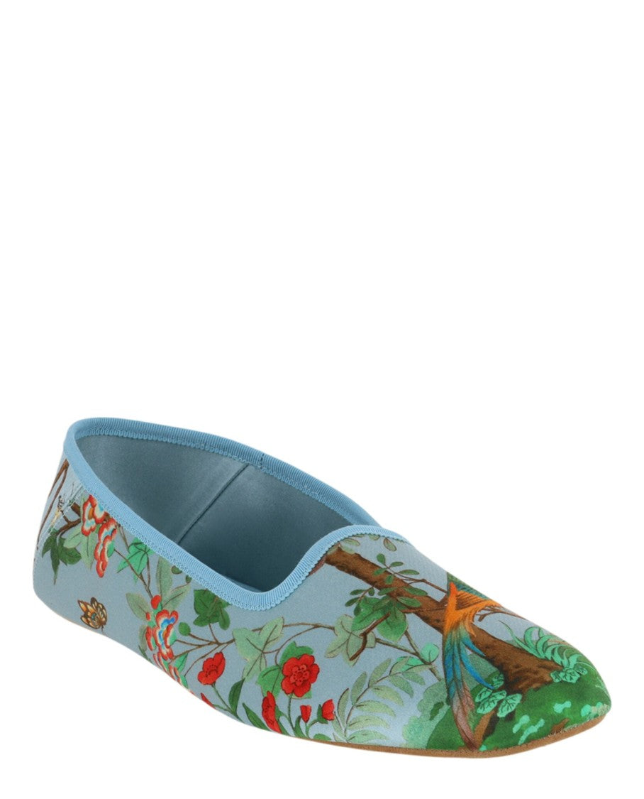 Gucci Satin Voyage Tian Printed Slippers