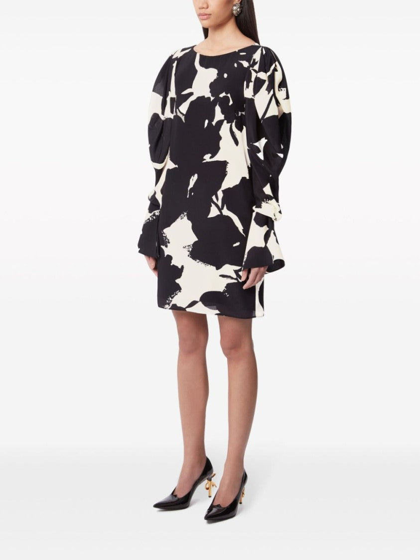 Nina Ricci Abstract Print Silk Twill Shift Dress