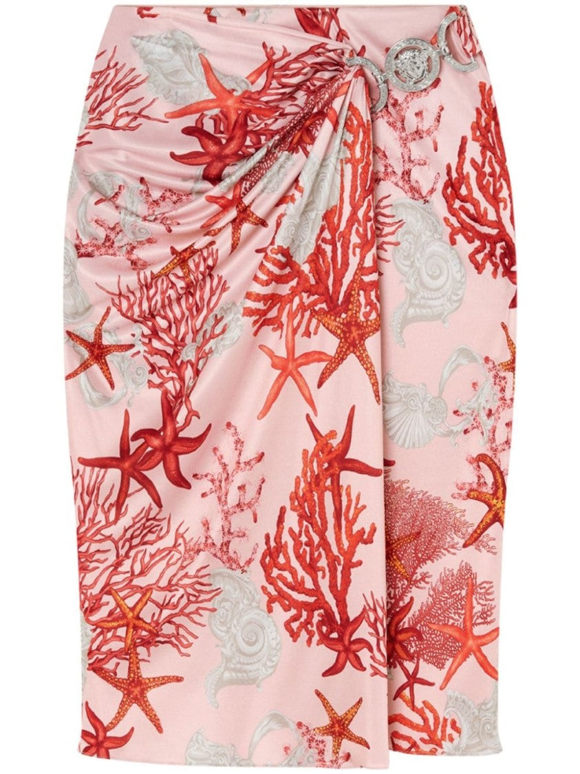 Versace Medusa Plaque Detail Wraparound Skirt