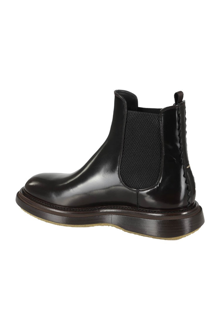 The Antipode Beatles Brushed Leather Boots With Elastic Side Panels