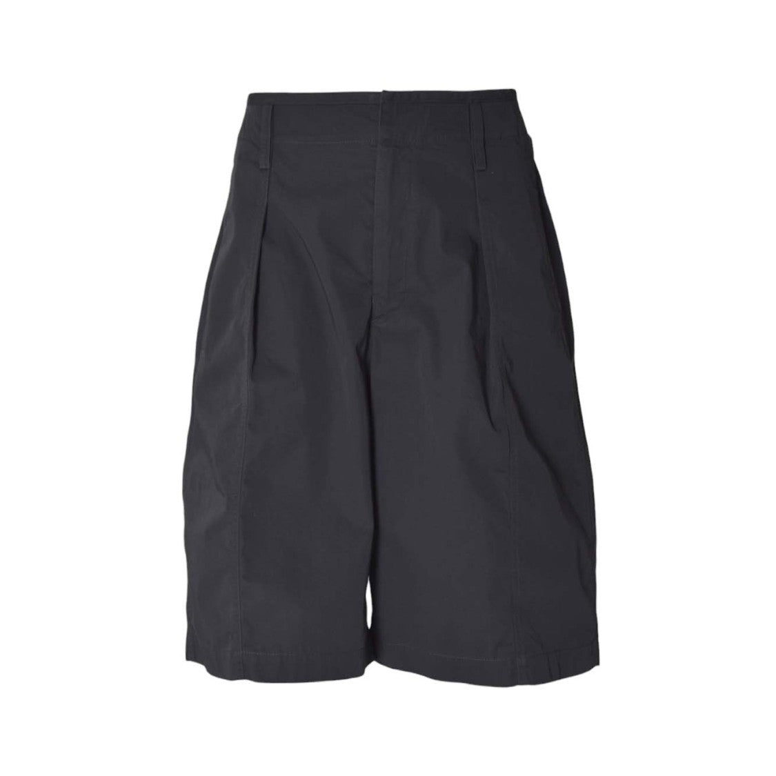 Lemaire High-Waisted Black Shorts With Pleated Front And Welt Pockets